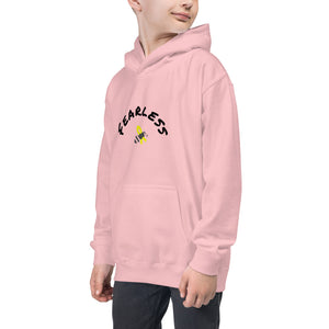 Kids Hoodie - Kids Cancer Awareness & Support -Fearless Yellow Cancer Bee Logo