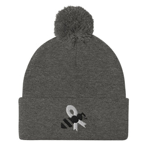 Beanie Pom Unisex Cancer Awareness Bee