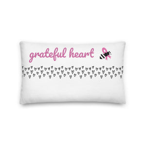 Cancer Awareness Pillow  "Grateful" the cancer bee logo