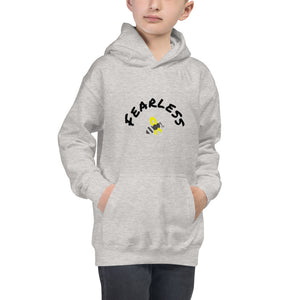 Kids Hoodie - Kids Cancer Awareness & Support -Fearless Yellow Cancer Bee Logo